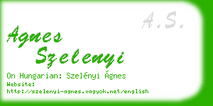 agnes szelenyi business card